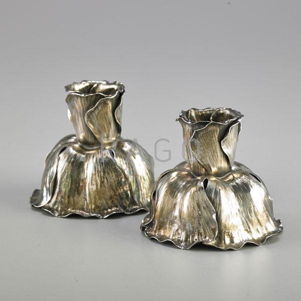 Appraisal: BUCCELLATI STERLING LEAF FORM CANDLESTICKS Condition Report