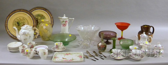 Appraisal: Eight Assorted Art Glass Table Items and Twenty-nine Pieces of