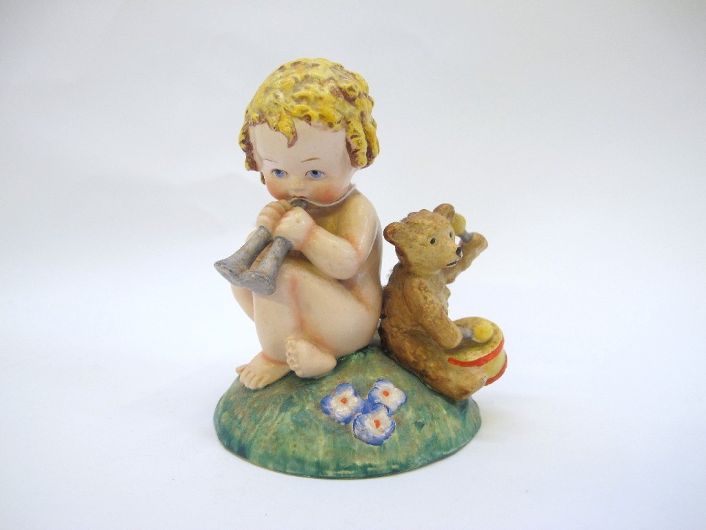 Appraisal: Trentham Art Ware figure of a child and teddy bear