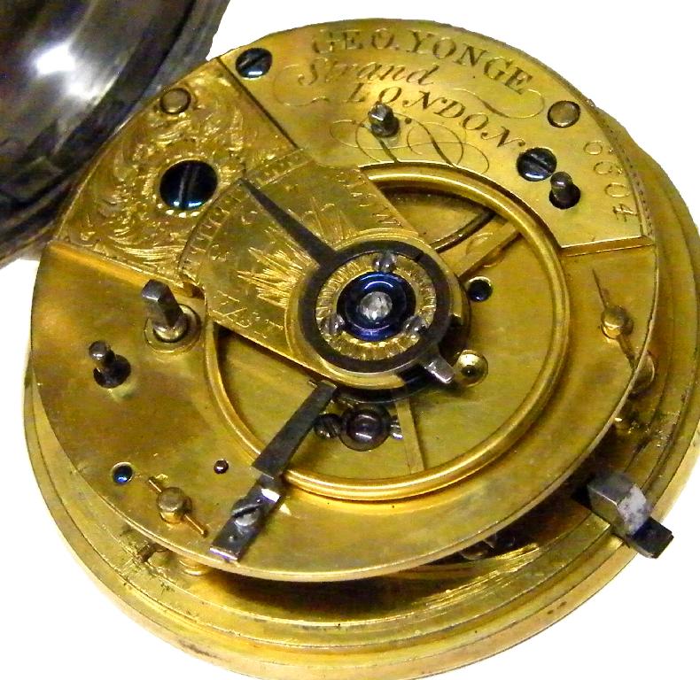 Appraisal: Fine English fusee duplex silver pocket watch hallmarked London the