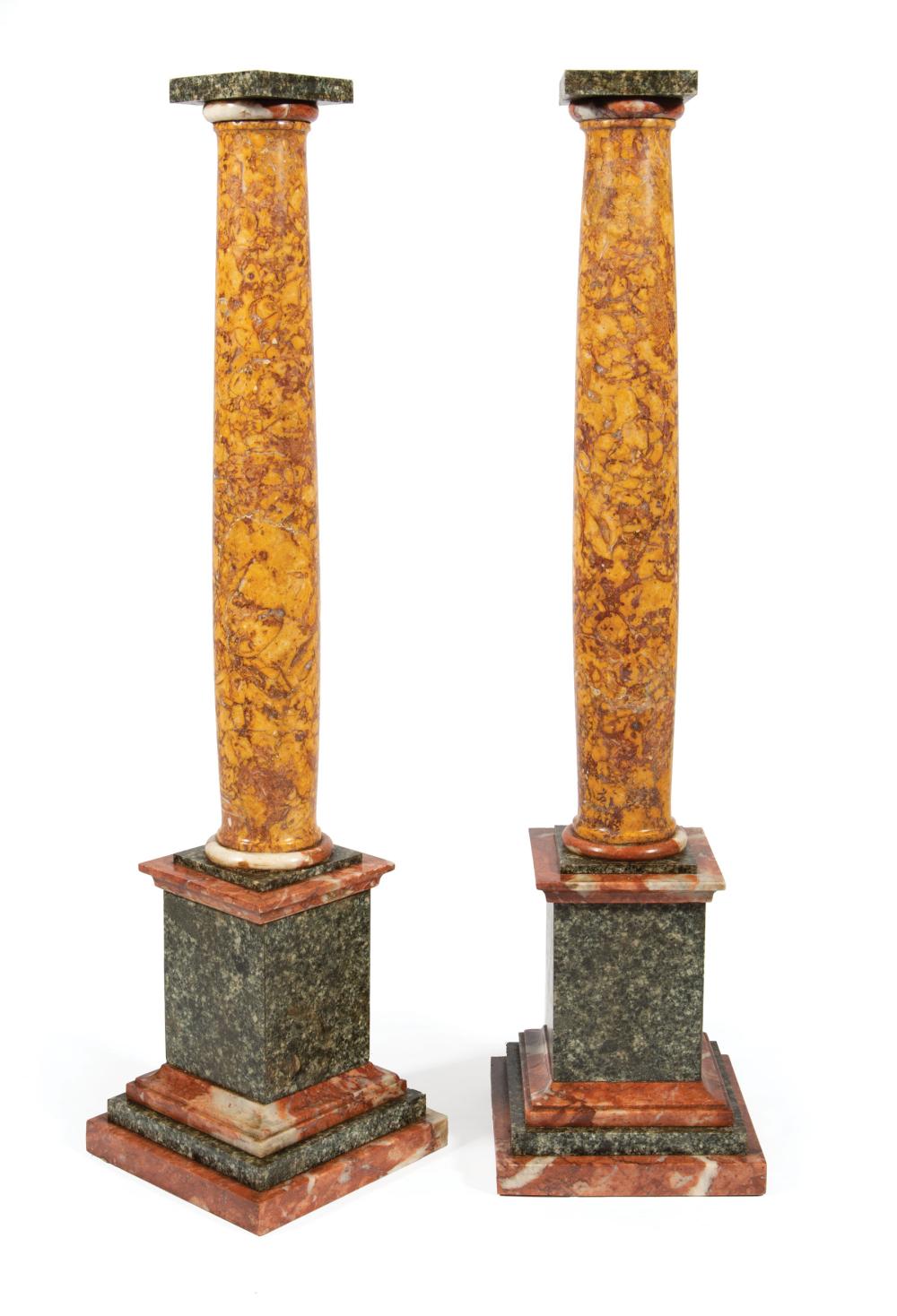 Appraisal: Pair of Fine Italian Grand Tour Specimen Marble Columns th