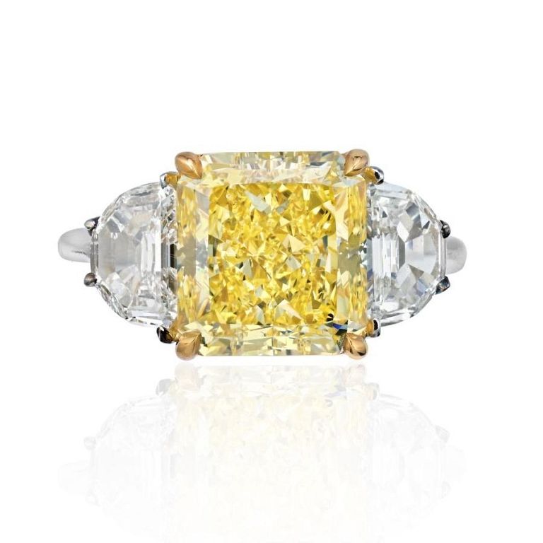 Appraisal: CARAT RADIANT CUT DIAMOND FANCY INTENSE YELLOW CARAT RADIANT CUT