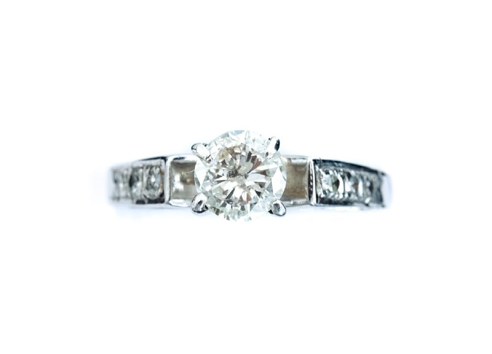 Appraisal: K WHITE GOLD DIAMOND ENGAGEMENT RING BAND k white gold