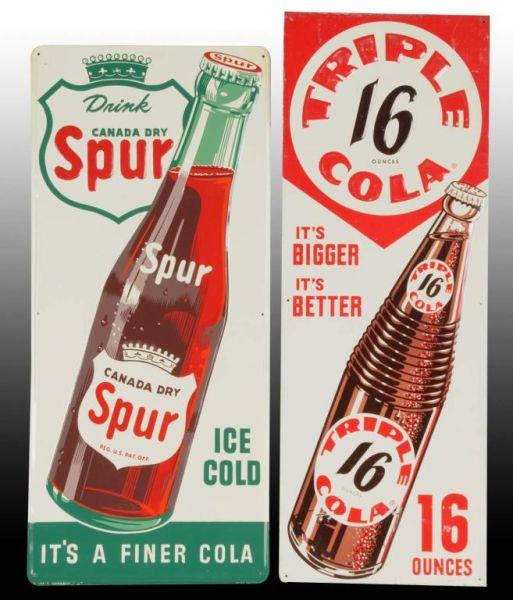 Appraisal: Lot of Vertical Embossed Tin Bottle Signs Description Circa s