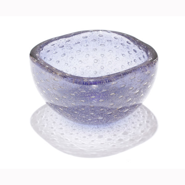 Appraisal: Carlo Scarpa Venini Sommerso Murano art glass controlled bubble bowl