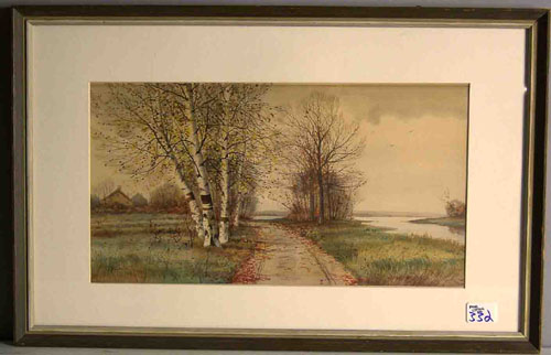 Appraisal: John Jesse Francis American - watercolor landscape signed lower left