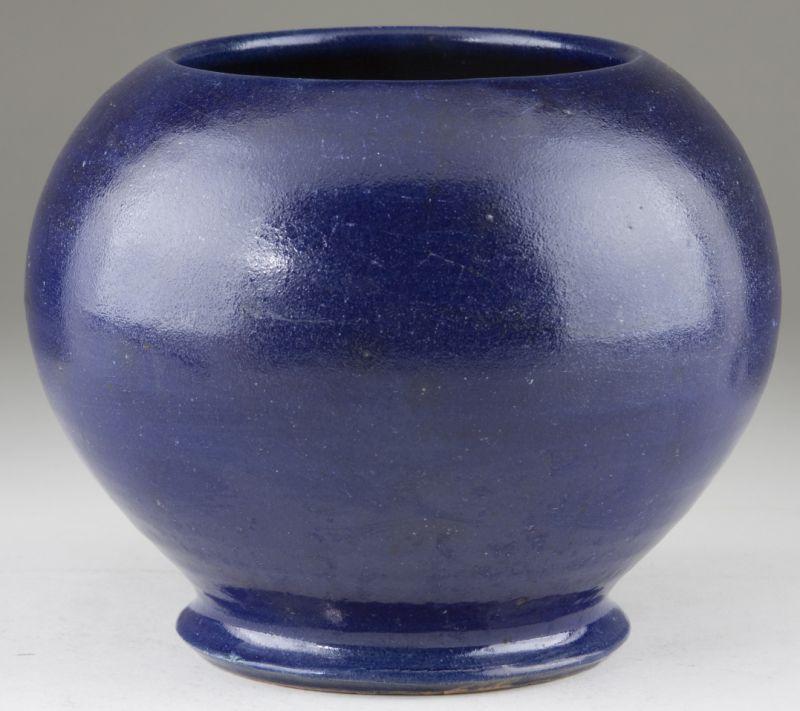 Appraisal: North State NC Pottery Globe Bowl footed form cobalt glaze