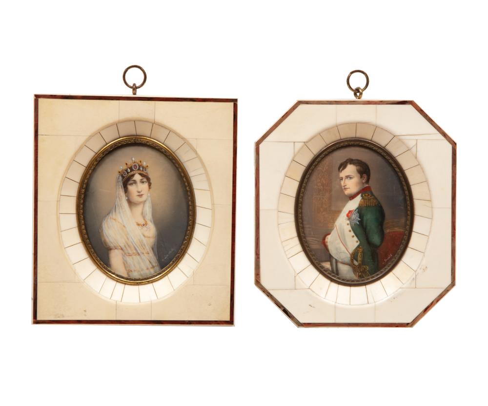 Appraisal: Portrait Miniatures of Napoleon and Josephine both incised M David