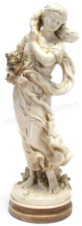 Appraisal: After Hippolyte Moreau French - painted bronze statue of Ceres