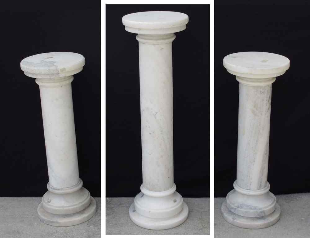 Appraisal: WHITE MARBLE PEDESTAL '' h x ''