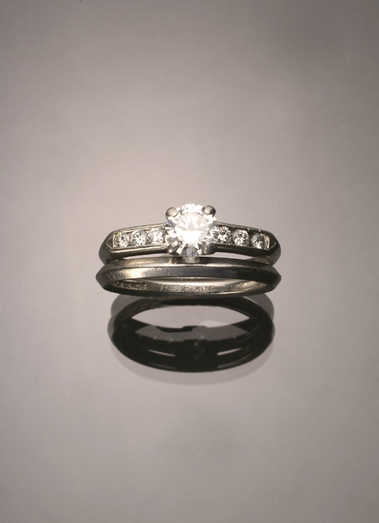 Appraisal: Platinum and Diamond Two-Piece Wedding Set J E Caldwell Consisting