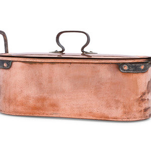 Appraisal: An American Copper Fish Poacher with Cover and Inside Tray