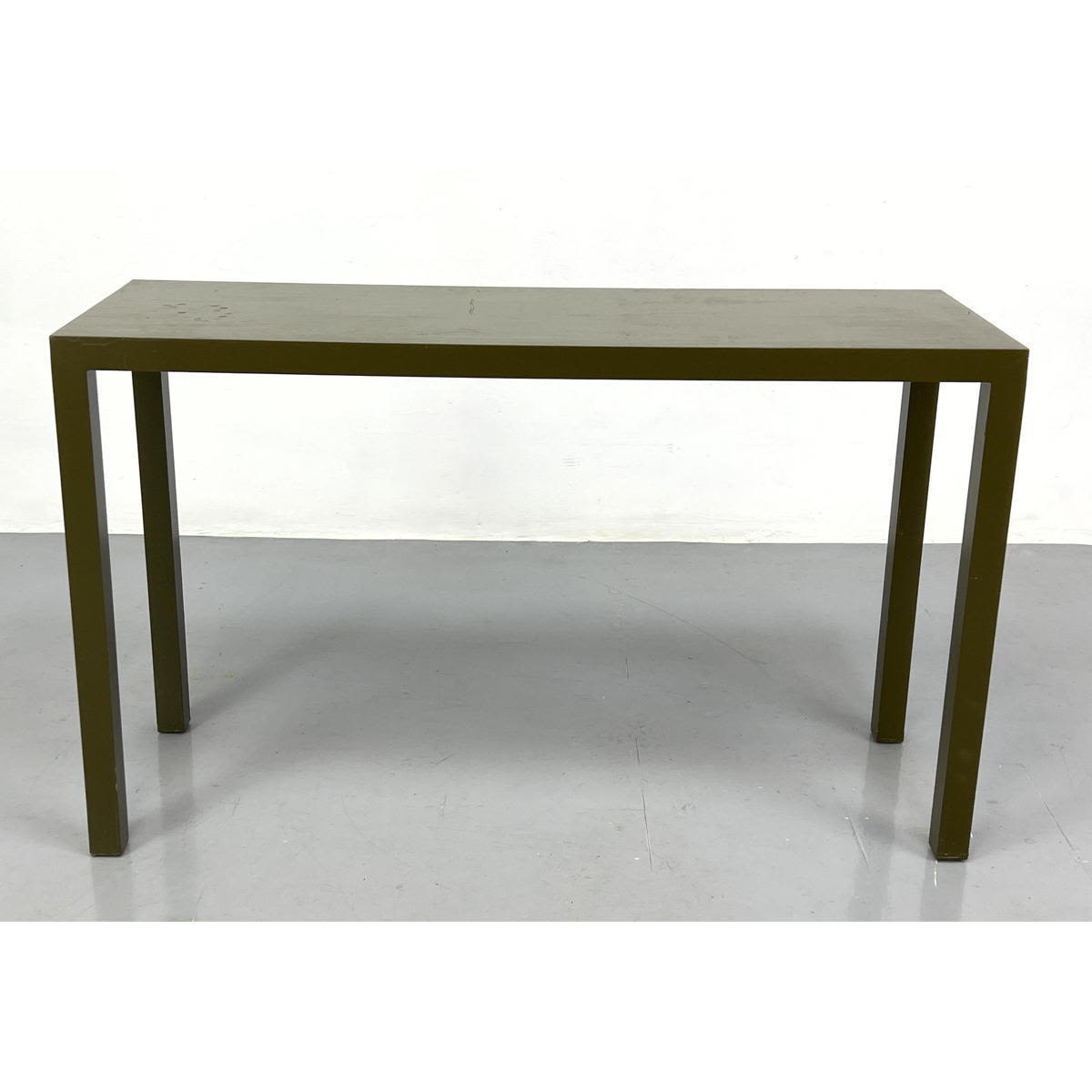 Appraisal: LANE Parsons style Console Hall Table Painted green Labeled Dimensions