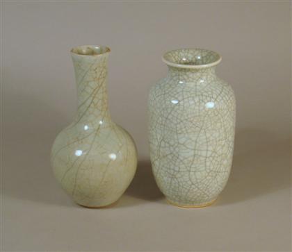 Appraisal: Chinese ge-type ovoid vase incised Yongzheng mark th century Slightly-tapering