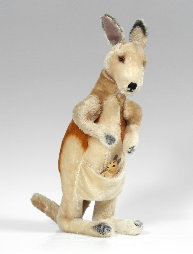 Appraisal: VINTAGE STEIFF KANGAROO AND JOEY With original button tag numbered