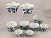 Appraisal: A set of nine Chinese ceramic bucket shaped nesting bowls