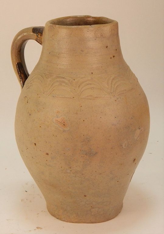 Appraisal: C American Ovoid Stoneware Ewer Jug United States th Century