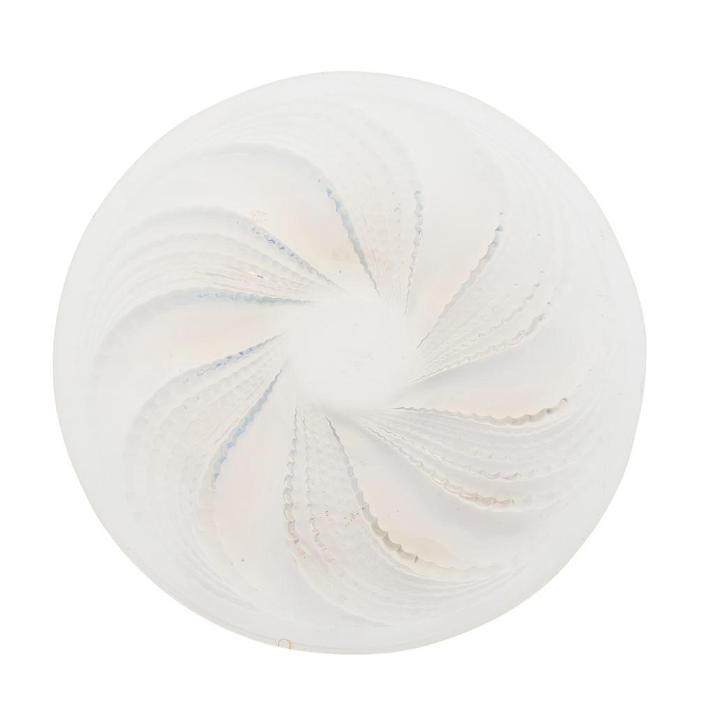 Appraisal: REN LALIQUE - 'FLEURONS' OPALESCENT GLASS PLATE DESIGNED moulded with