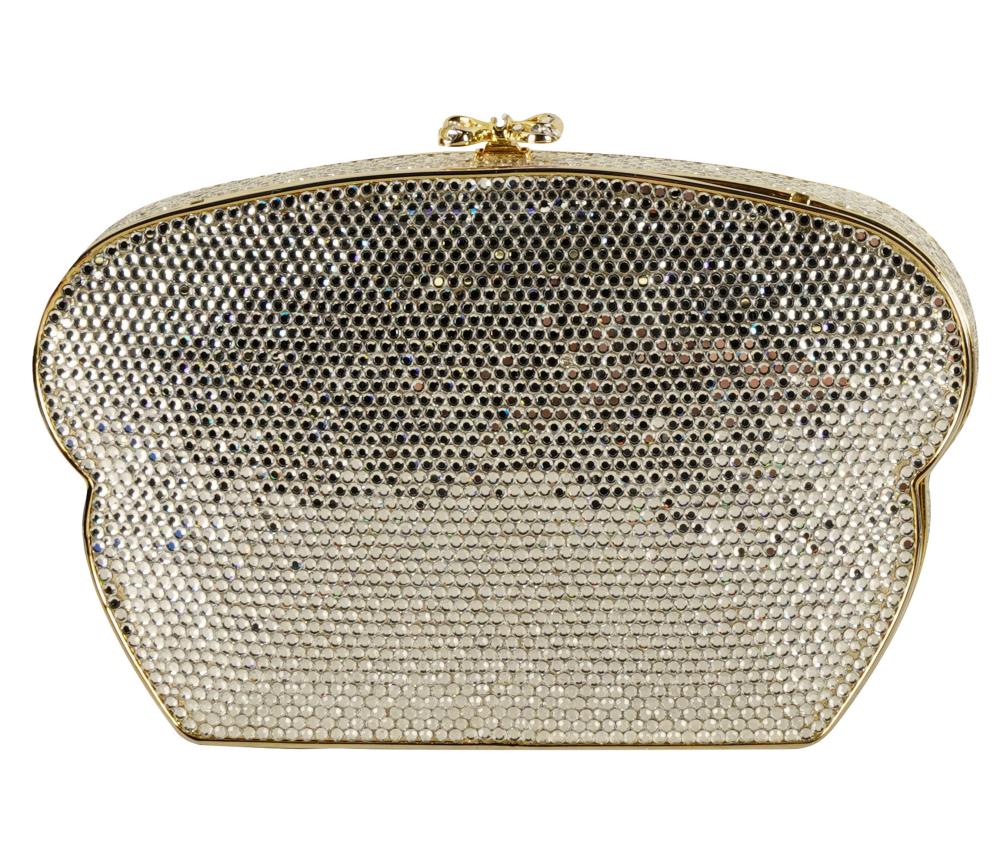 Appraisal: JUDITH LEIBER RHINESTONE CLUTCHwith coin purse hand mirror and comb