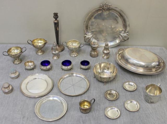 Appraisal: STERLING Miscellaneous Grouping of Hollow Ware Includes an English silver