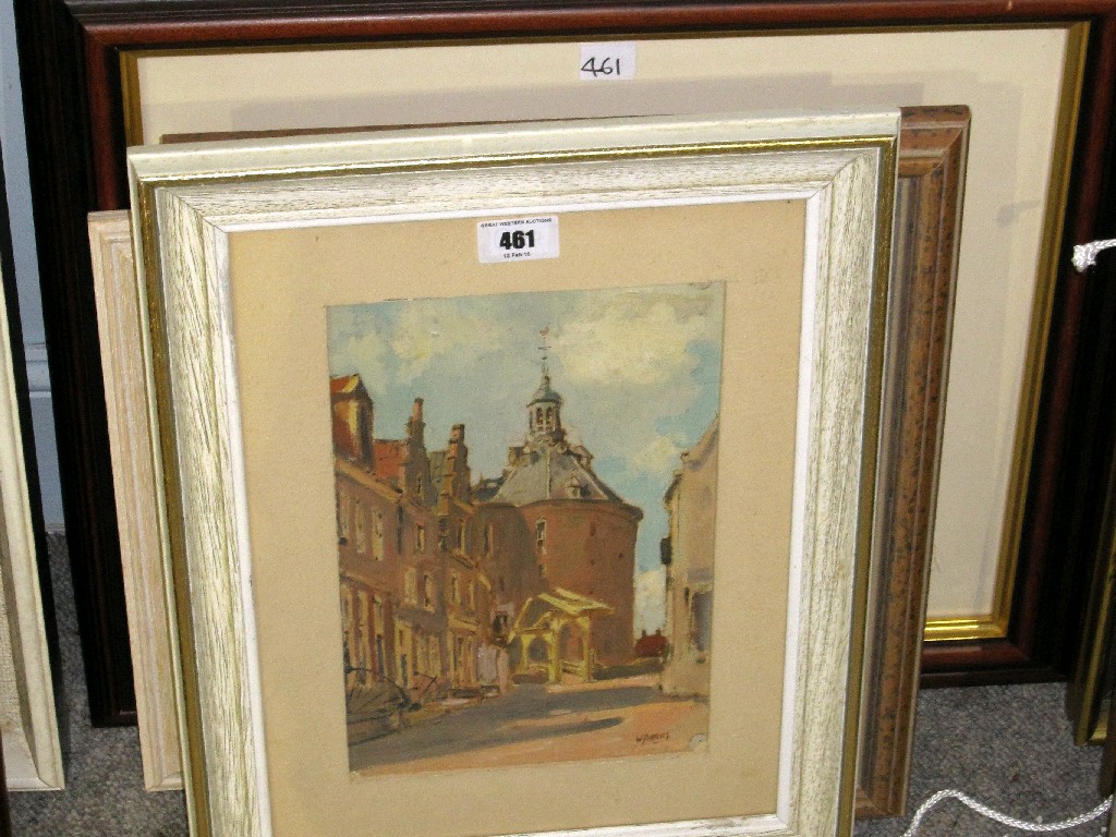 Appraisal: Lot comprising two watercolours and a pastel and an oil