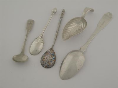 Appraisal: Miscellaneous spoons a Dundee dessert spoon a Russian enamel teaspoon