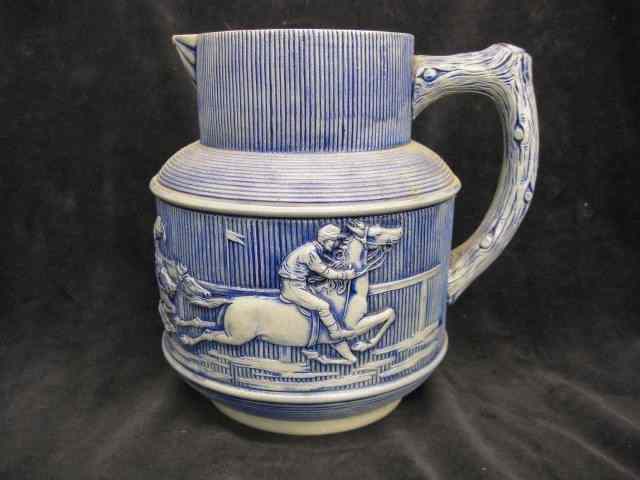 Appraisal: German Salt Glaze Pitcher race horse decor '' excellent