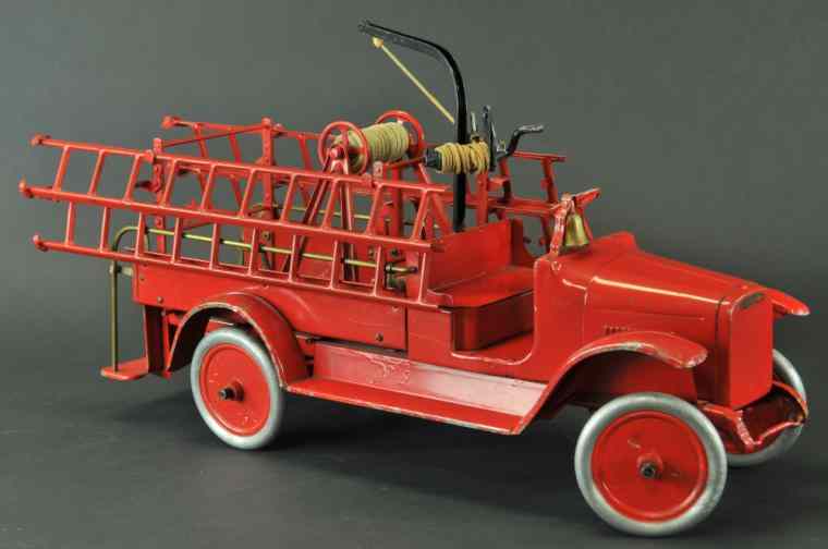 Appraisal: BUDDY 'L' LADDER TRUCK Pressed steel fire truck done in