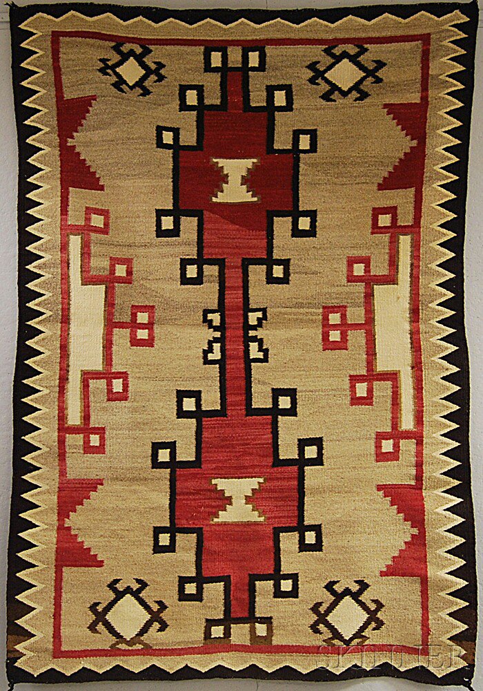 Appraisal: Southwest Weaving Navajo c s woven with natural and synthetic