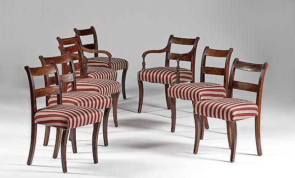 Appraisal: REGENCY DINING CHAIRS English ca - set of eight consisting