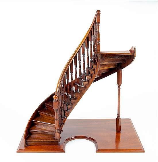 Appraisal: An English Mahogany Staircase Model Height x width x depth