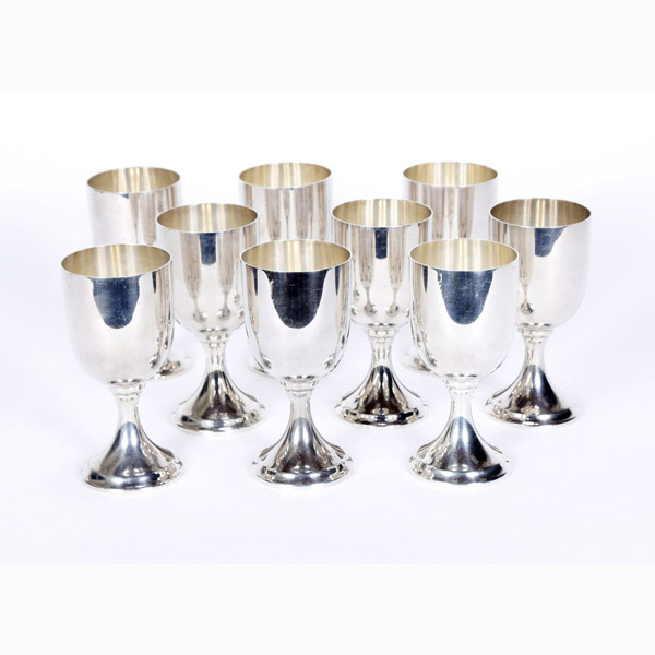 Appraisal: Set of Dunkirk sterling silver water wine goblets ozt H