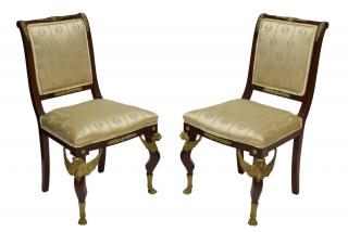 Appraisal: FRENCH EMPIRE REVIVAL CHAIRS EGYPTIAN CHIMERA lot of French Empire