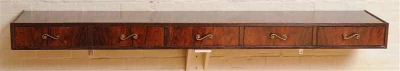 Appraisal: ART DECO STYLE ROSEWOOD WALL CONSOLE The rectangular case fitted