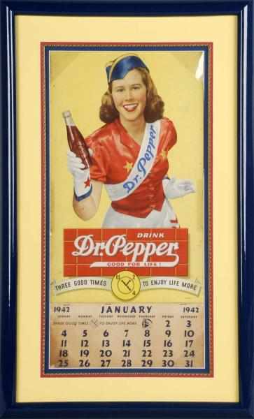 Appraisal: Hard-to-Find Dr Pepper Calendar Description Features Peggy Pepper with bottle