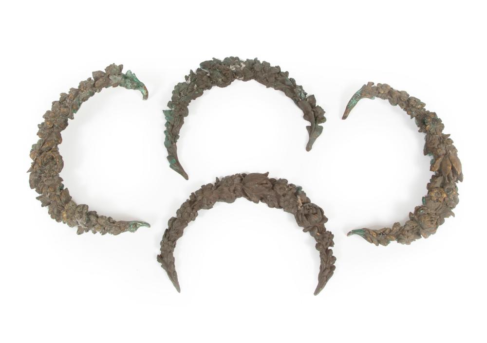 Appraisal: Four Continental Cast Bronze Garlands two similar pairs one marked