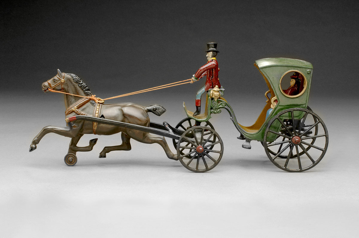 Appraisal: AMERICAN PAINTED CAST-IRON HORSE- DRAWN PHAETON EARLY TWENTIETH CENTURY The