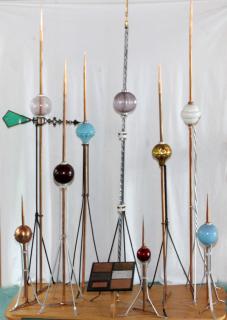 Appraisal: VINTAGE COPPER AND GLASS LIGHTNING ROD COLLECTION VINTAGE TH C