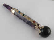 Appraisal: A large pointer in amethyst quartz with white metal and