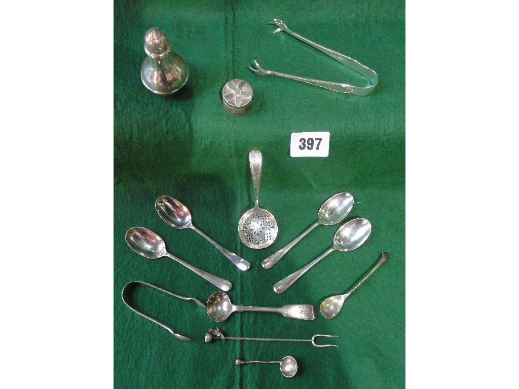 Appraisal: A mixed selection of silver consisting of four teaspoons a