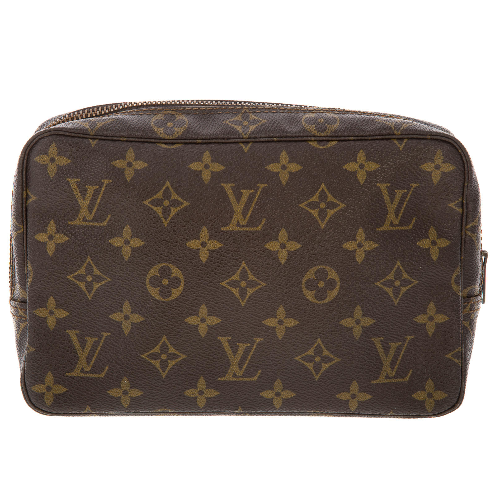 Appraisal: A LOUIS VUITTON MONOGRAM TOILETRY POUCH PM A brown and