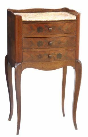 Appraisal: French Louis XV style nightstand th c partial gallery framing