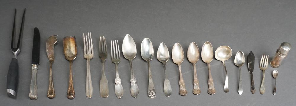 Appraisal: GROUP OF ASSORTED SILVERPLATE STERLING AND COIN SILVER FLATWARE STERLING