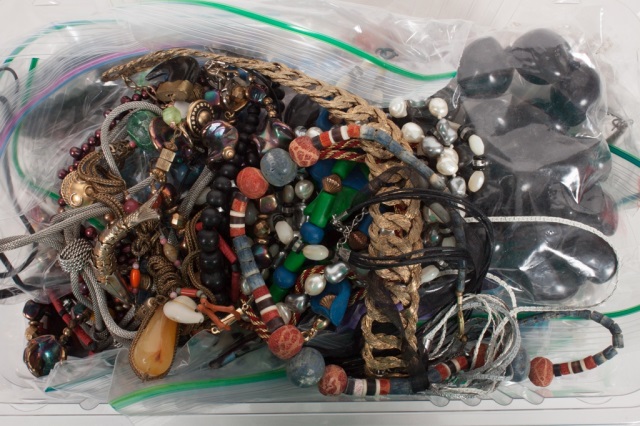 Appraisal: Assorted costume jewelry mostly beaded necklaces in a variety of