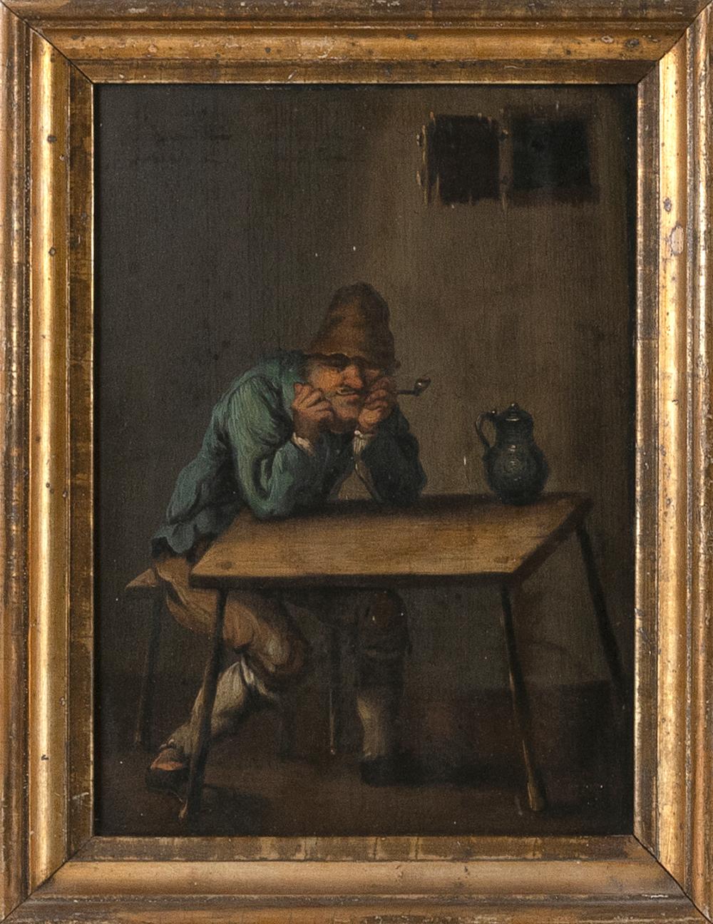 Appraisal: CONTINENTAL SCHOOL TH CENTURY A MAN SEATED AT A TABLE