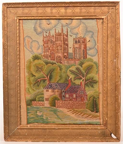 Appraisal: English Victorian Needlework Pictorial English Victorian Needlework Pictorial of Durham