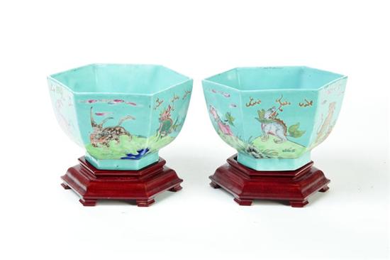 Appraisal: PAIR OF BOWLS China probably th century Paneled bowls with