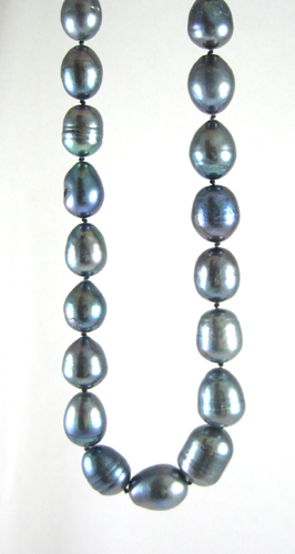 Appraisal: PRINCESS LENGTH BLACK PEARL NECKLACE measuring inches in length and