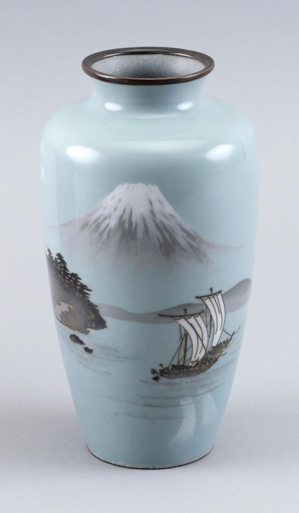 Appraisal: JAPANESE CLOISONN ENAMEL VASE IN THE STYLE OF ANDO EARLY