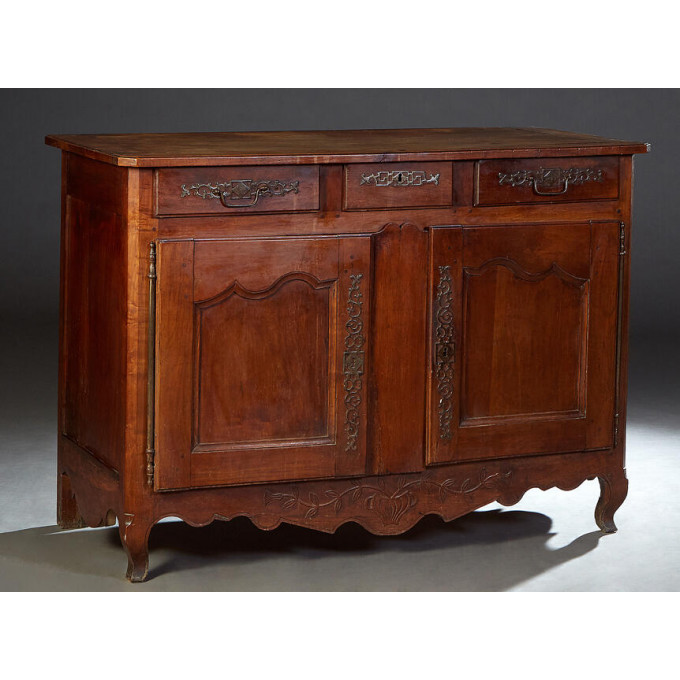 Appraisal: French Provincial Louis XV Style Carved Cherry Sideboard th c